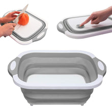 Load image into Gallery viewer, 3 in 1 Multi-Function Portable Foldable Chopping Board, Dish Rack, Washing Bowl & Draining Basket