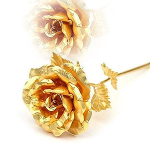 Artificial Golden Rose with Gift Box (10 inches)