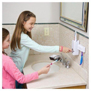 Tooth Brush Holder & Toothpaste Dispenser