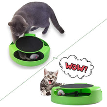 Load image into Gallery viewer, Cat Interactive Toys with a Running Mice and a Scratching Pad,Catch the Mouse,Cat Scratcher Catnip Toy
