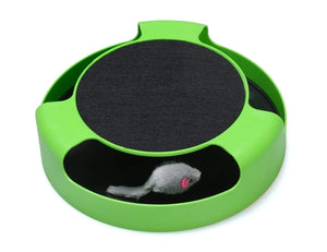 Cat Interactive Toys with a Running Mice and a Scratching Pad,Catch the Mouse,Cat Scratcher Catnip Toy