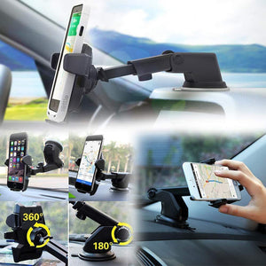 Adjustable Car Mount Universal Phone Holder with 360 Degrees Rotation for All Smartphones (Multicolour)