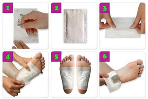 Cleansing Detox Foot Pads, Ginger & salt Foot Patch - 10pcs (Free Size, White)