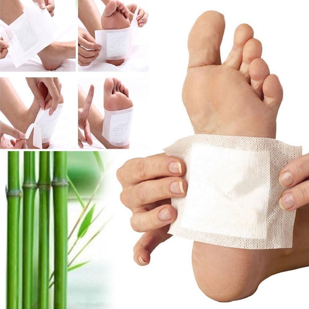 Cleansing Detox Foot Pads, Ginger & salt Foot Patch - 10pcs (Free Size, White)