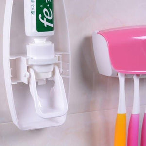 Automatic Toothpaste Dispenser & Tooth Brush Holder with Toothbrush