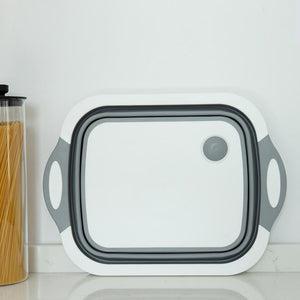 3 in 1 Multi-Function Portable Foldable Chopping Board, Dish Rack, Washing Bowl & Draining Basket