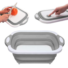 Load image into Gallery viewer, 3 in 1 Multi-Function Portable Foldable Chopping Board, Dish Rack, Washing Bowl &amp; Draining Basket
